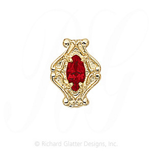 GS200 G - 14 Karat Gold Garnet Slide 